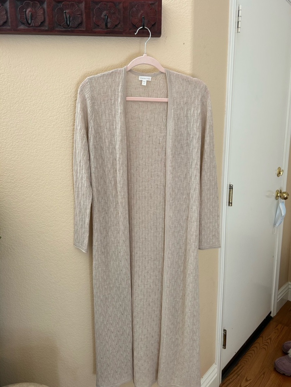 NWOT Garnet Hill Merino Pointelle Duster